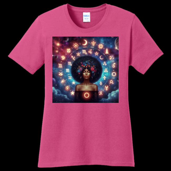 Womens T-Shirt Sangria - Celestial Zodiac Women's T-Shirt - womens t-shirt at TFC&H Co.
