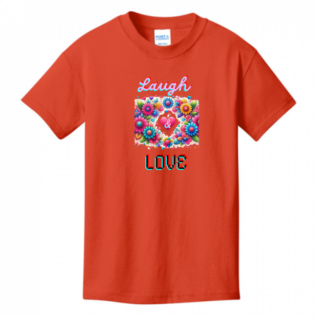 Kids T-Shirts Orange - Laugh Love Girl's T-shirt - girls t-shirt at TFC&H Co.