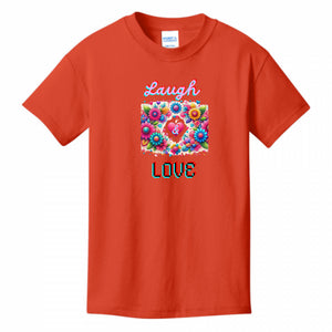 Kids T-Shirts Orange - Laugh Love Girl's T-shirt - girls t-shirt at TFC&H Co.