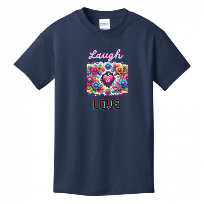 Kids T-Shirts Navy - Laugh Love Girl's T-shirt - girls t-shirt at TFC&H Co.