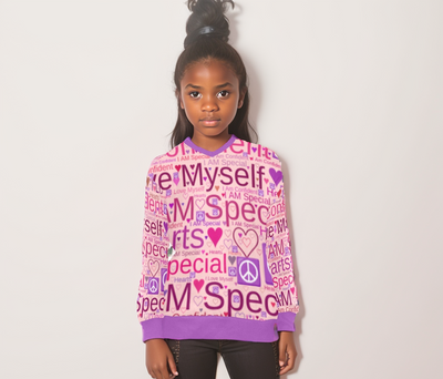 Purple Hem Cuff - Speak-Over Girls' V-Neck Sweater - 2 options - kids sweater at TFC&H Co.