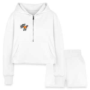 white - I Know You See It Women’s Cropped Hoodie & Jogger Short Outfit Set - Women’s Cropped Hoodie & Jogger Short Set at TFC&H Co.