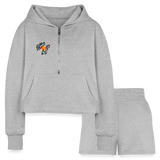 heather gray I Know You See It Women’s Cropped Hoodie & Jogger Short Outfit Set - Women’s Cropped Hoodie & Jogger Short Set at TFC&H Co.