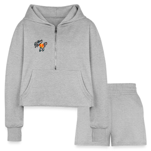 heather gray - I Know You See It Women’s Cropped Hoodie & Jogger Short Outfit Set - Women’s Cropped Hoodie & Jogger Short Set at TFC&H Co.