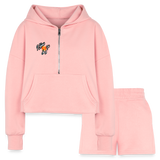 light pink - I Know You See It Women’s Cropped Hoodie & Jogger Short Outfit Set - Women’s Cropped Hoodie & Jogger Short Set at TFC&H Co.