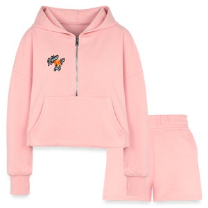 light pink - I Know You See It Women’s Cropped Hoodie & Jogger Short Outfit Set - Women’s Cropped Hoodie & Jogger Short Set at TFC&H Co.