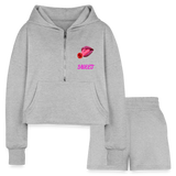 heather gray - Sweet Clothing Women’s Cropped Hoodie & Jogger Short Outfit Set - Women’s Cropped Hoodie & Jogger Short Set at TFC&H Co.