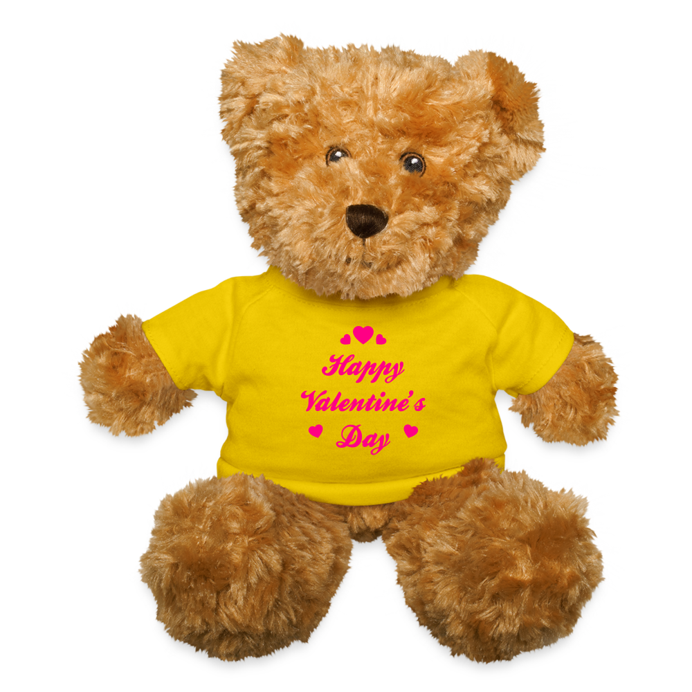 yellow - Happy Valentine's Day Teddy Bear - Teddy Bear at TFC&H Co.