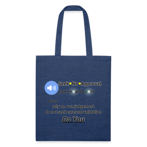 heather navy - Seek No Approval Defined Recycled Tote Bag - Recycled Tote Bag at TFC&H Co.