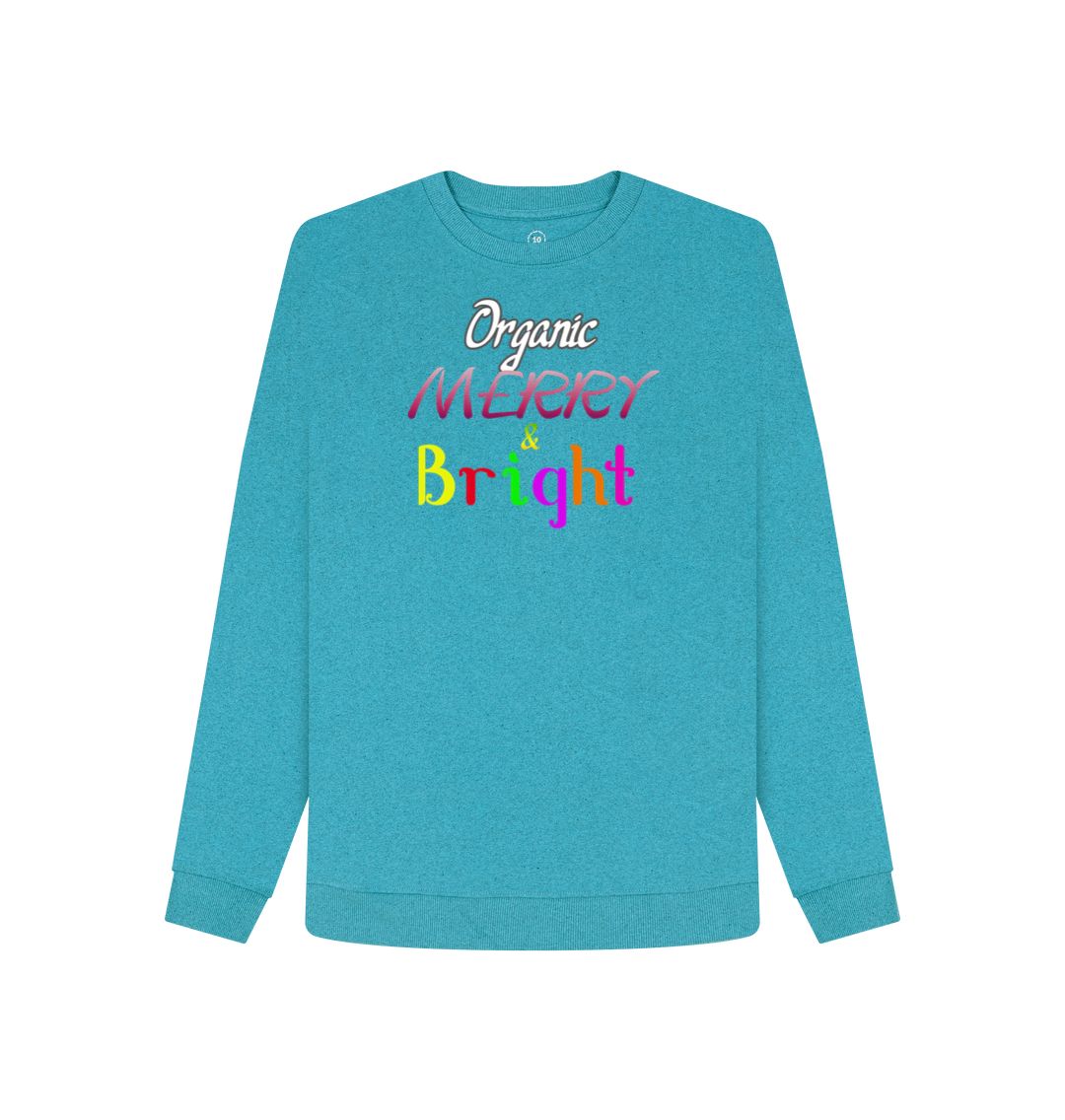 Ocean Blue - Organic Merry & Bright Women's Christmas Remill® Sweater - womens sweater at TFC&H Co.