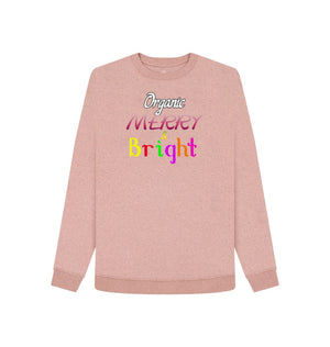 Sunset Pink - Organic Merry & Bright Women's Christmas Remill® Sweater - womens sweater at TFC&H Co.