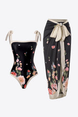 FLORAL - Floral Tie-Shoulder Two-Piece Swim Set - womens swimsuit at TFC&H Co.