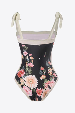 - Floral Tie-Shoulder Two-Piece Swim Set - womens swimsuit at TFC&H Co.