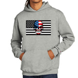 LIGHT STEEL - Skull Flag Men's Champion Hoodie - Ships from The US - mens hoodie at TFC&H Co.