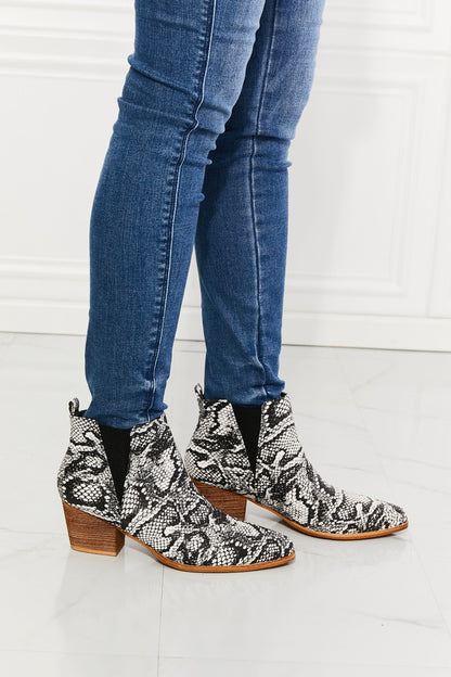 SNAKESKIN MMShoes Back At It Point Toe Bootie in Snakeskin - Ships from The US - women's booties at TFC&H Co.