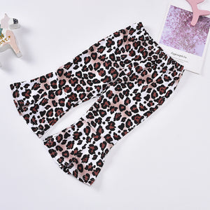 - Girls Bow Detail Top and Leopard Flare Pants Set - toddlers pants set at TFC&H Co.