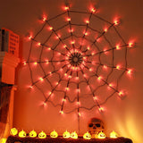 Orange - Halloween Spider Web LED Lights w/ Remote - Halloween Decor at TFC&H Co.