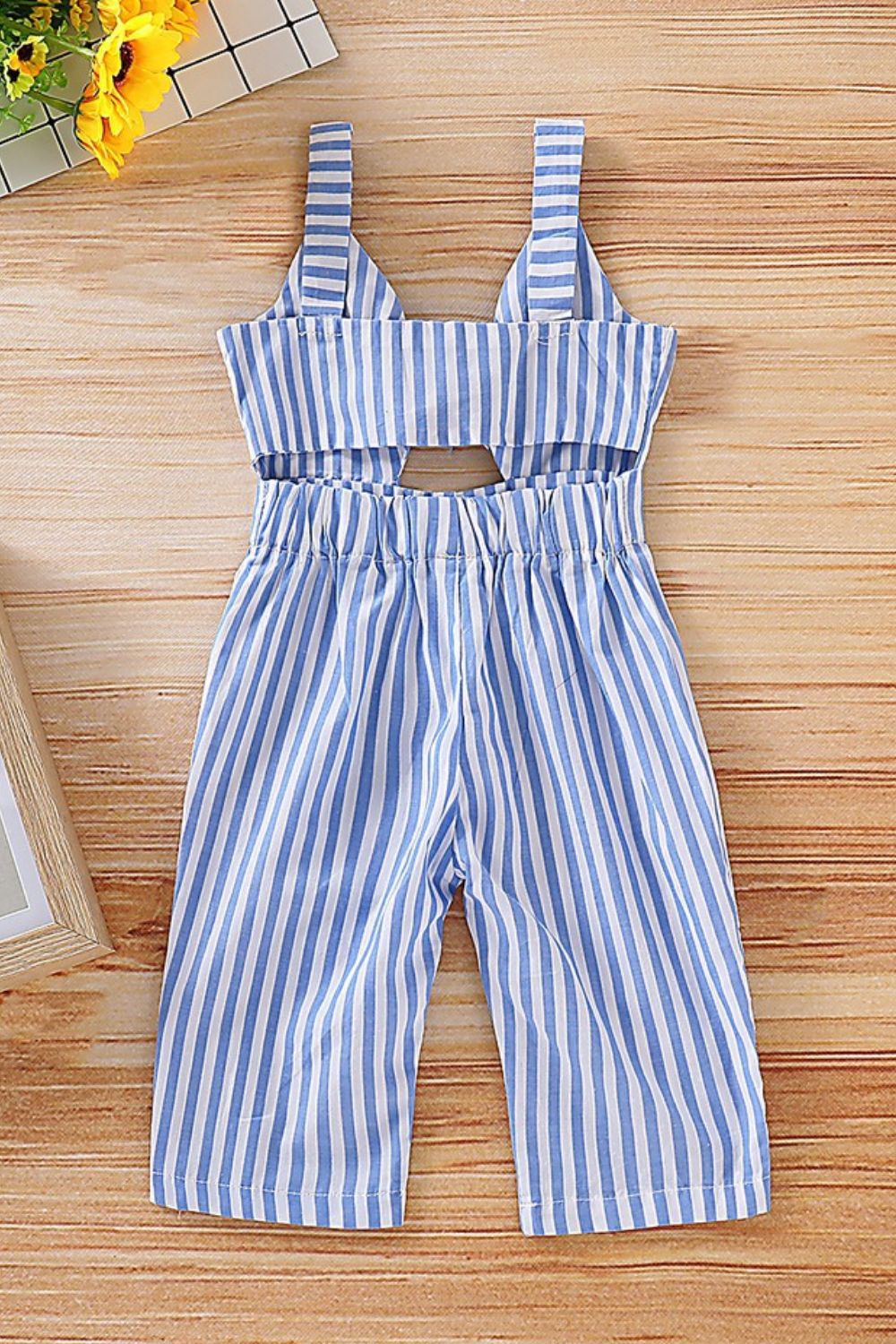 Kids Striped Cutout Sleeveless Jumpsuit - Infant & Toddler Romper at TFC&H Co.