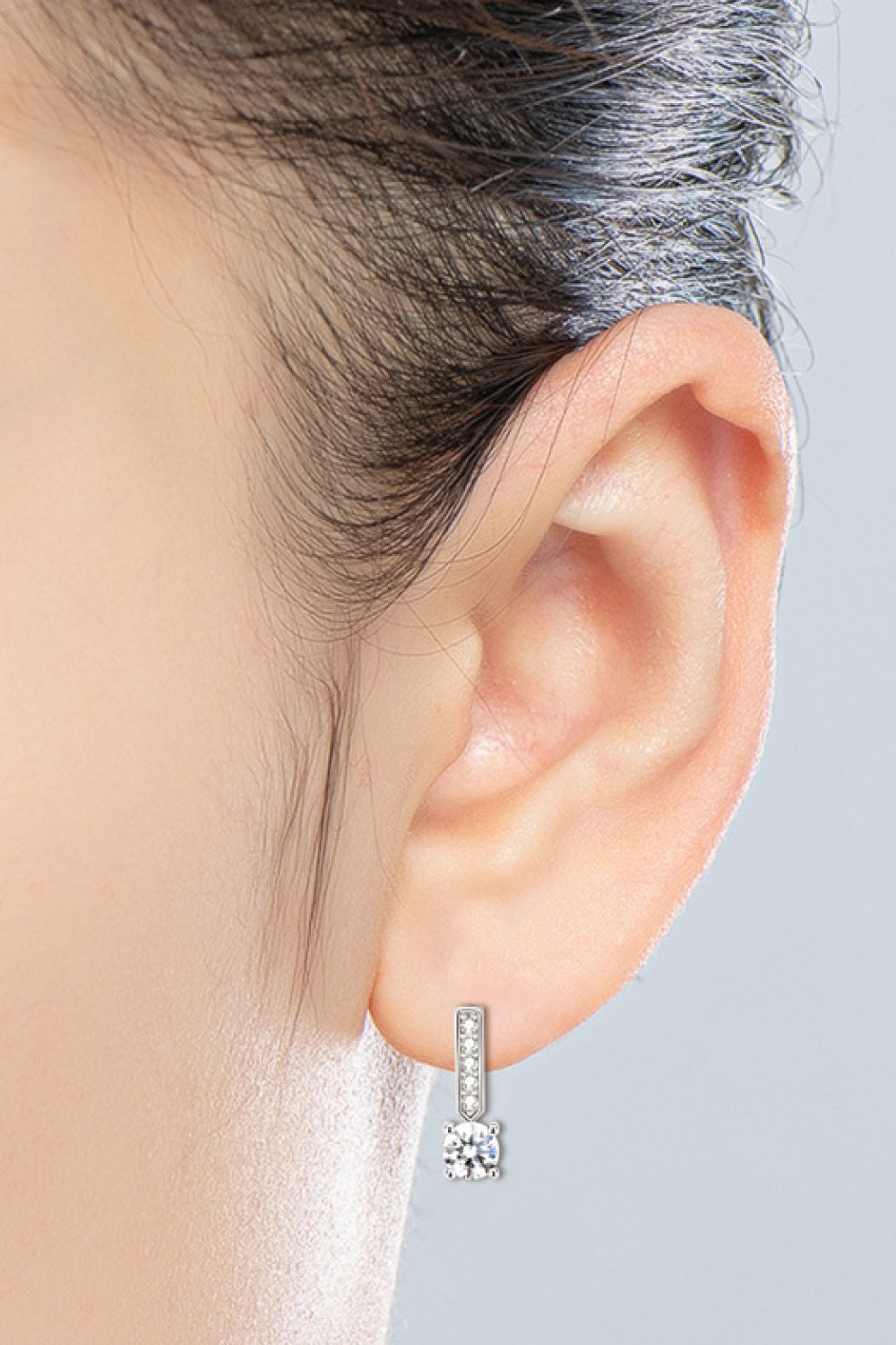 - Moissanite and Zircon 925 Sterling Silver Drop Earrings - earrings at TFC&H Co.