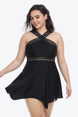 BLACK - Handkerchief-Hem Swim Dress and Bottoms Set Voluptuous (+) Plus Size - 3 styles - womens swimsuit at TFC&H Co.