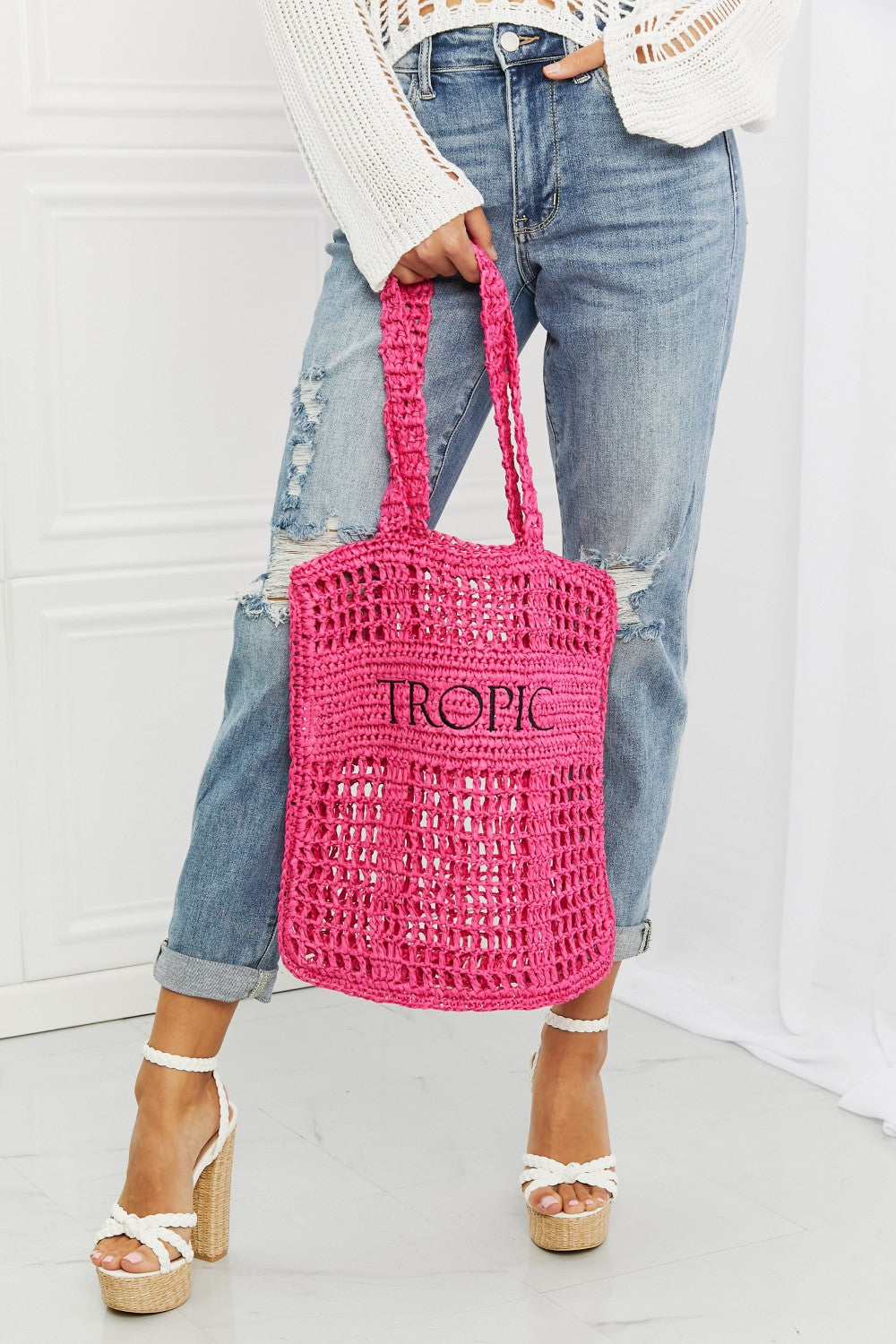 - Fame Tropic Babe Straw Tote Beach Bag - Ships from The US - handbags at TFC&H Co.