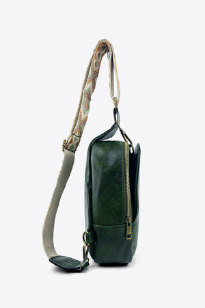 - Adjustable Strap PU Leather Sling Bag - handbag at TFC&H Co.