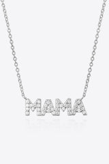 SILVER ONE SIZE - MAMA Zircon 925 Sterling Silver Necklace - necklace at TFC&H Co.