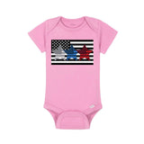 LIGHT PINK - Flag Star Baby Short Sleeve Onesie - Ships from The US - infant onesie at TFC&H Co.