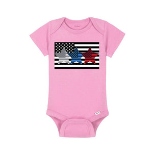 LIGHT PINK - Flag Star Baby Short Sleeve Onesie - Ships from The US - infant onesie at TFC&H Co.