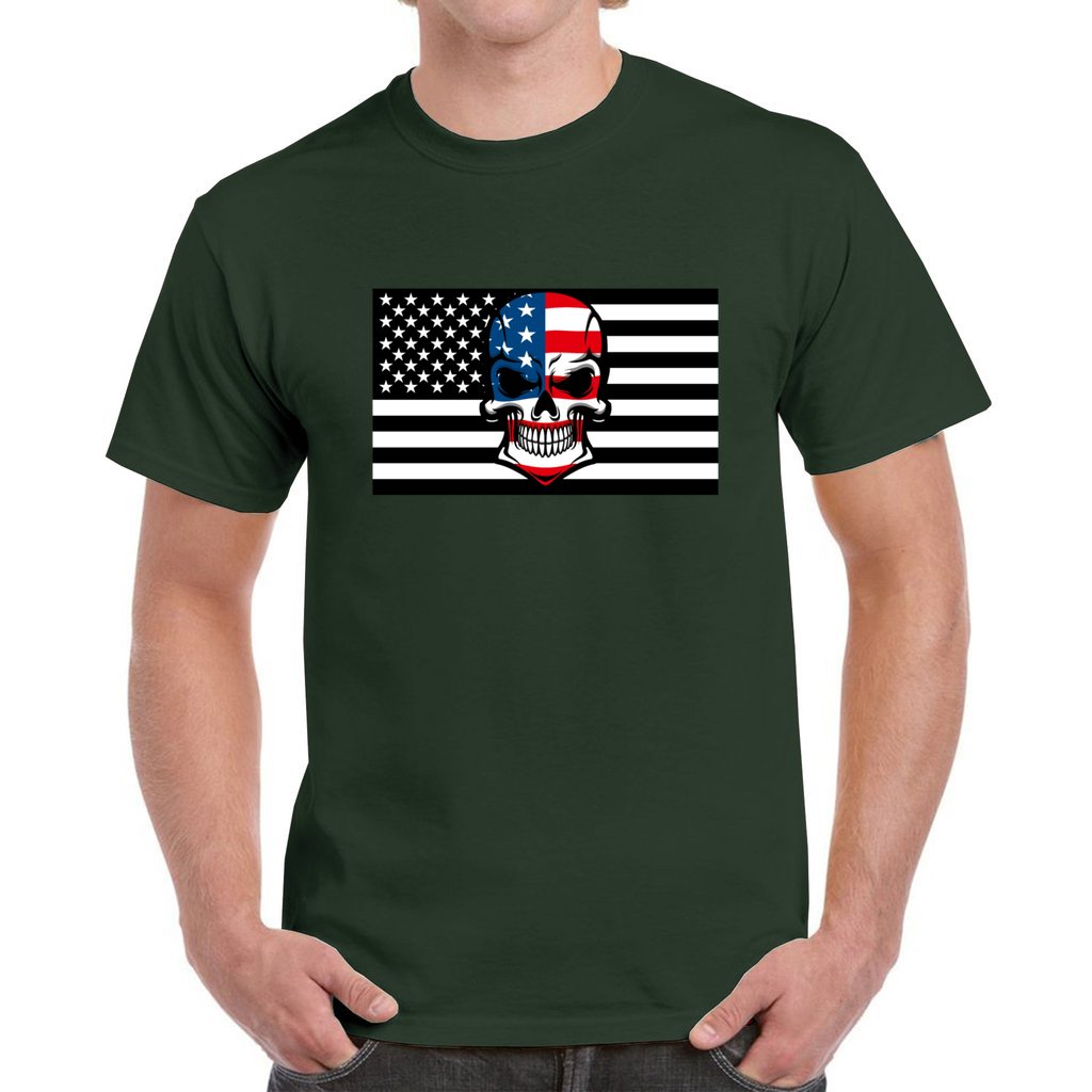FOREST - Skull Flag Men's Heavy Cotton T-Shirt - Ships from The US - mens t-shirt at TFC&H Co.