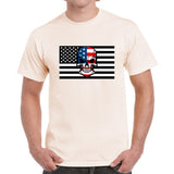 NATURAL - Skull Flag Men's Heavy Cotton T-Shirt - Ships from The US - mens t-shirt at TFC&H Co.