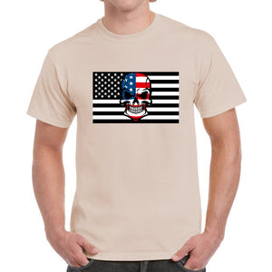 SAND - Skull Flag Men's Heavy Cotton T-Shirt - Ships from The US - mens t-shirt at TFC&H Co.