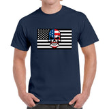 NAVY - Skull Flag Men's Heavy Cotton T-Shirt - Ships from The US - mens t-shirt at TFC&H Co.