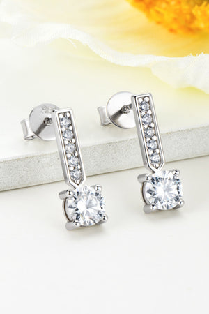- Moissanite and Zircon 925 Sterling Silver Drop Earrings - earrings at TFC&H Co.