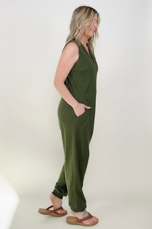 Zenana Solid Sleeveless Harem Jumpsuit -3 colors - Ships from The US - women's jumpsuits at TFC&H Co.