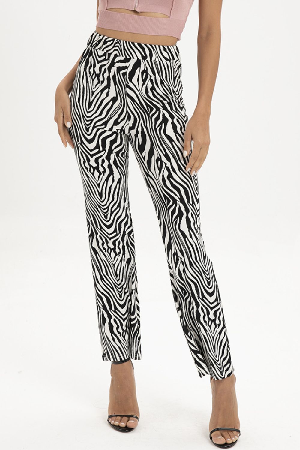 ZEBRA Zebra Print Straight Leg Pants - women's pants at TFC&H Co.