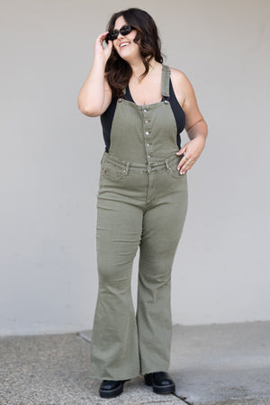 - Judy Blue Full Size Kelsey Flare Tummy Control Overalls - Ships from The US - womens overalls at TFC&H Co.