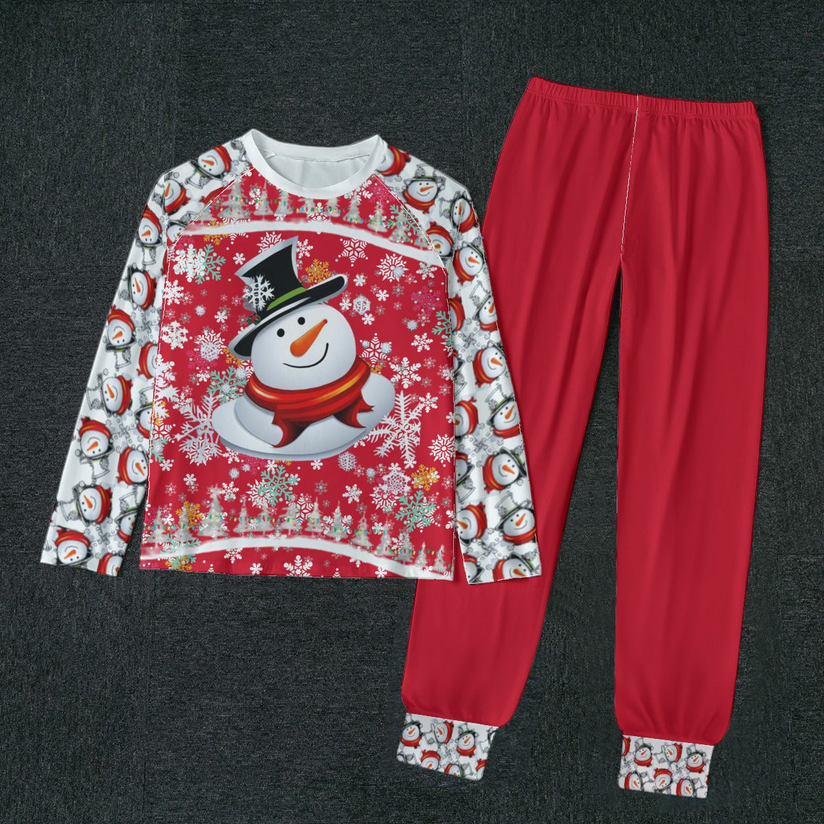 Red - Snow Man's Delight Men's Christmas Pajamas - mens pajama set at TFC&H Co.