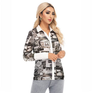 Greyed Streets Women's Mesh Blouse - women's button up shirt at TFC&H Co.