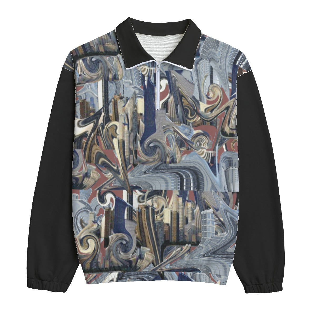 Multi-colored - Mirage Unisex Half Zipper Stand-up Collar Sweatshirt | 100% Cotton - unisex sweaters at TFC&H Co.