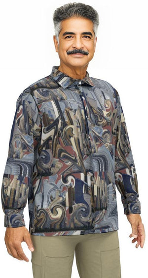 Mirage Men's Lapel Collar Shirt With Concealed Placket |Cotton poplin - men's button-up shirt at TFC&H Co.