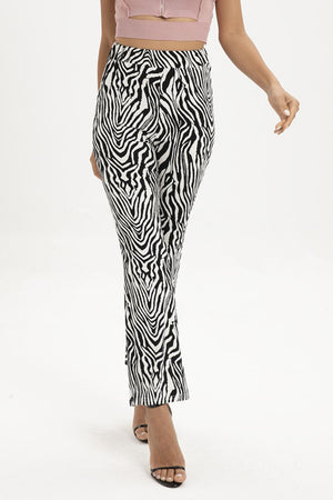 - Zebra Print Straight Leg Pants - womens pants at TFC&H Co.