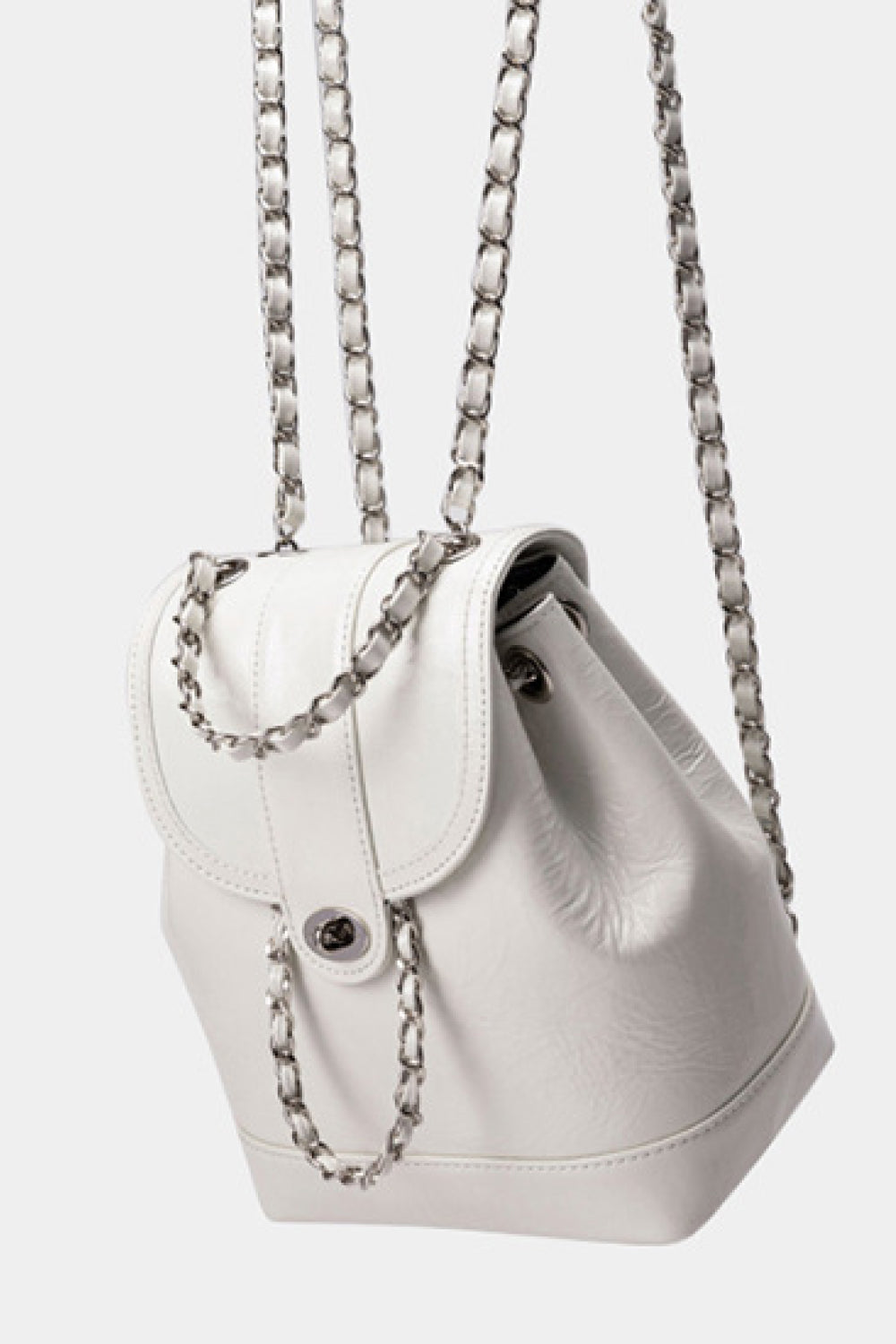 CREAM ONE SIZE Chain Link PU Leather Backpack - 3 colors - backpack at TFC&H Co.