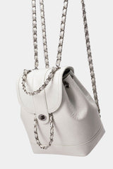 CREAM ONE SIZE - Chain Link PU Leather Backpack - 3 colors - backpack at TFC&H Co.