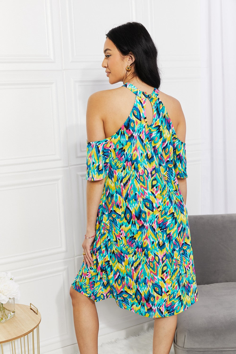 - Sew In Love Full Size Perfect Paradise Printed Cold-Shoulder Dress - Ships from The US - womens dress at TFC&H Co.