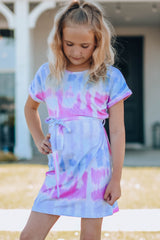 MULTI - Girls Tie-Dye Belted T-Shirt Dress - Mommy & Me - girls dress at TFC&H Co.