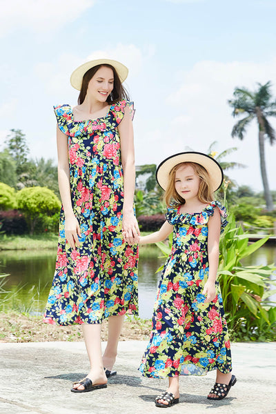 Women Floral Ruffled Dress - Mommy & Me - women's dress at TFC&H Co.