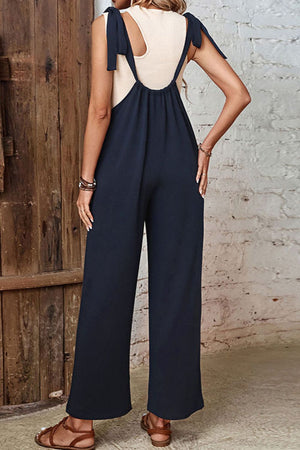 - Tied Wide Leg Overalls - womens overalls at TFC&H Co.