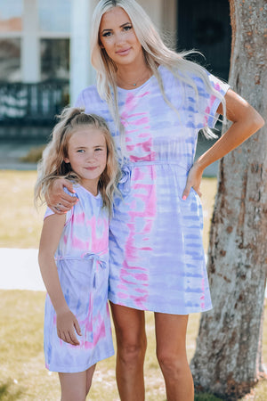 - Girls Tie-Dye Belted T-Shirt Dress - Mommy & Me - girls dress at TFC&H Co.