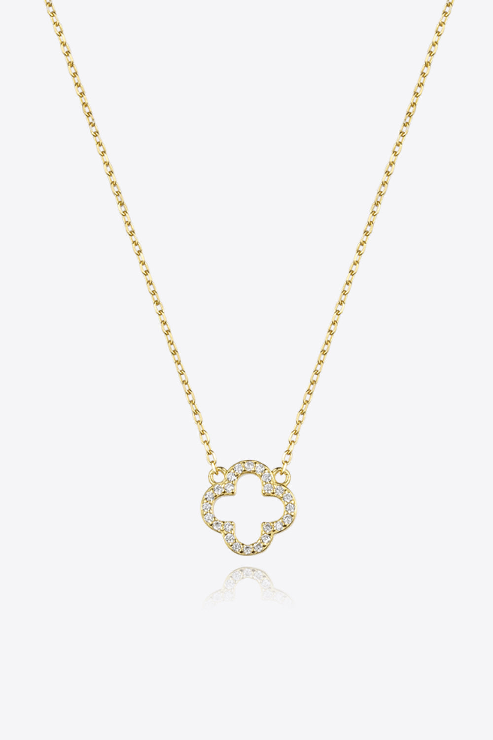 GOLD ONE SIZE Inlaid Cubic Zirconia 925 Sterling Silver Necklace - 2 options - necklace at TFC&H Co.